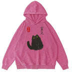 Black Civet Cat Washed Hoodie