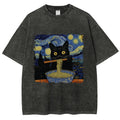 Cat Ramen Lover Washed T-Shirt