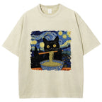 Cat Ramen Lover Washed T-Shirt