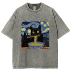 Cat Ramen Lover Washed T-Shirt