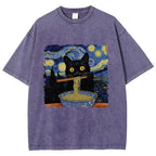 Cat Ramen Lover Washed T-Shirt