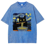 Cat Ramen Lover Washed T-Shirt
