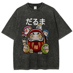 Colorful Daruma Dolls Washed T-Shirt