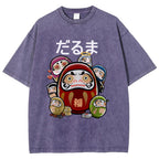 Colorful Daruma Dolls Washed T-Shirt