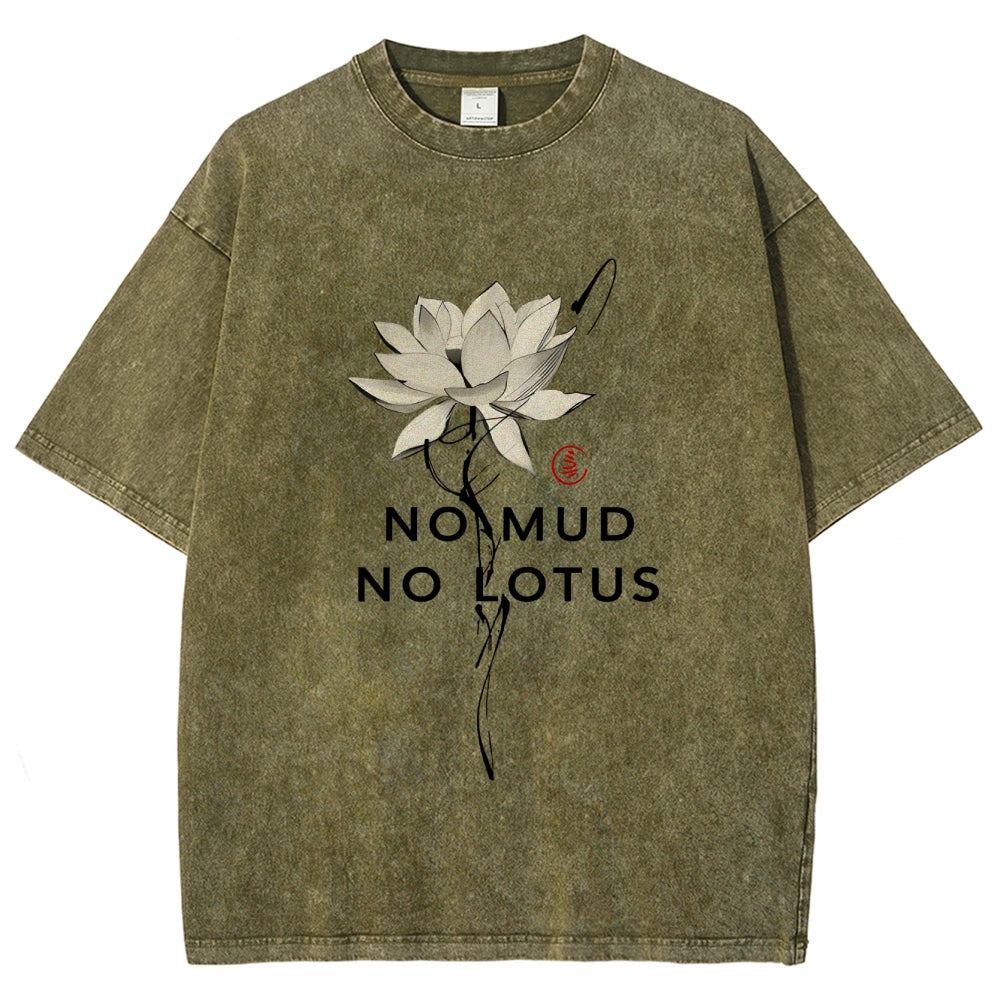Japanese Zen Lotus Washed T-Shirt