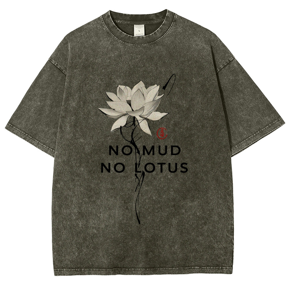 Japanese Zen Lotus Washed T-Shirt