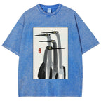 Fishneo Japanese Crane Poster Washed T-Shirt