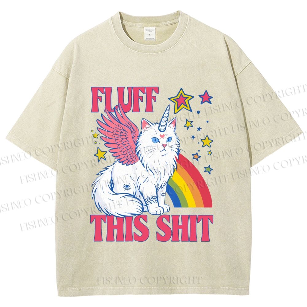 Unisex Fluff This Shit Printed Washed Tee