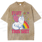 Unisex Fluff This Shit Printed Washed Tee