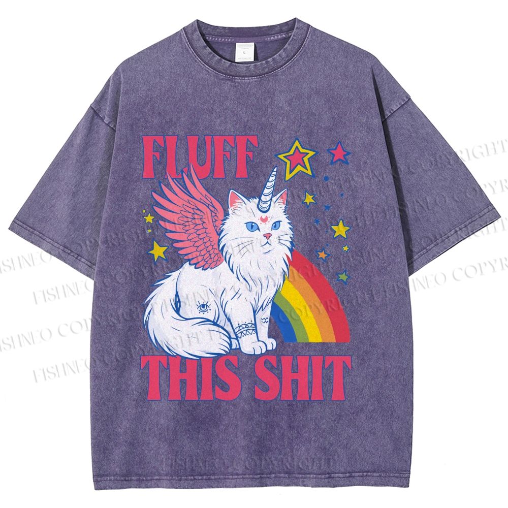 Unisex Fluff This Shit Printed Washed Tee