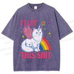 Unisex Fluff This Shit Printed Washed Tee