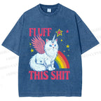 Unisex Fluff This Shit Printed Washed Tee