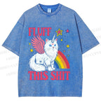 Unisex Fluff This Shit Printed Washed Tee