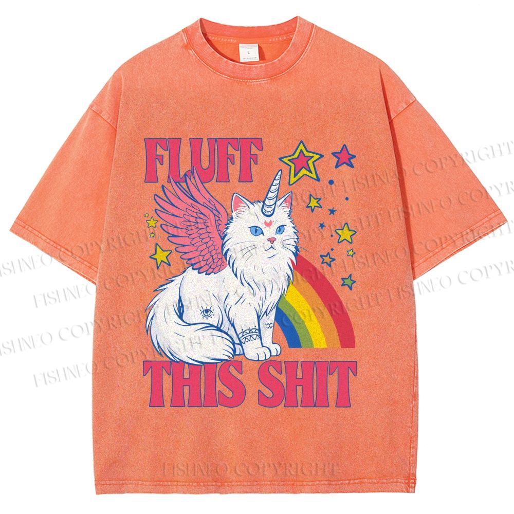 Unisex Fluff This Shit Printed Washed Tee