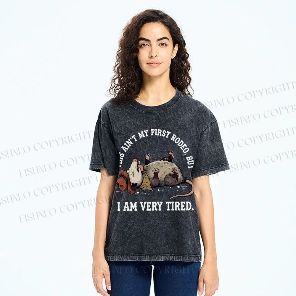 Unisex Ain’t My First Rodeo Printed Washed Tee