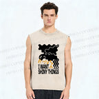 Unisex I Want Shiny Things Printed Washed Tank Top