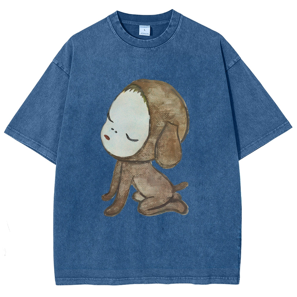 Abandoned Puppy Waiting Washed T-Shirt