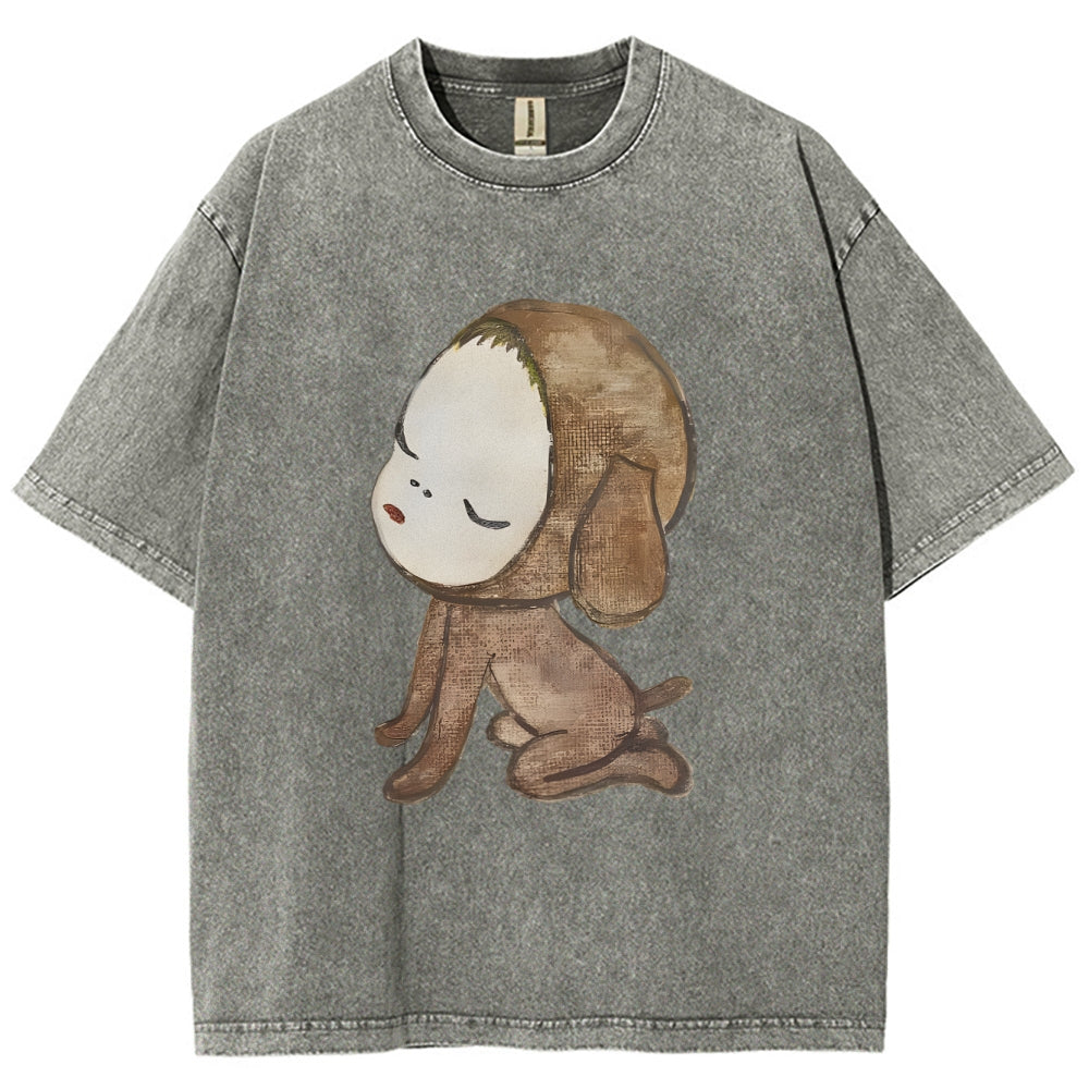 Abandoned Puppy Waiting Washed T-Shirt