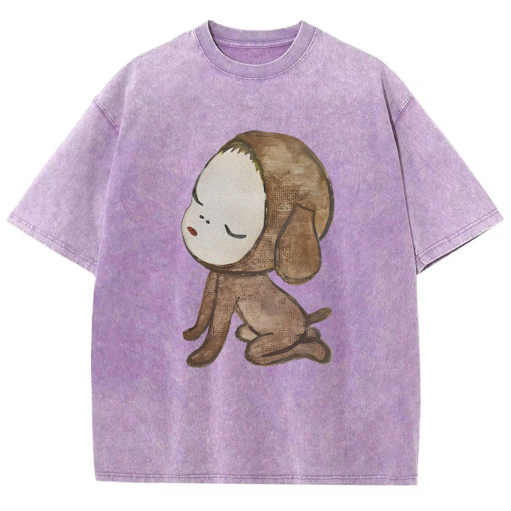 Abandoned Puppy Waiting Washed T-Shirt