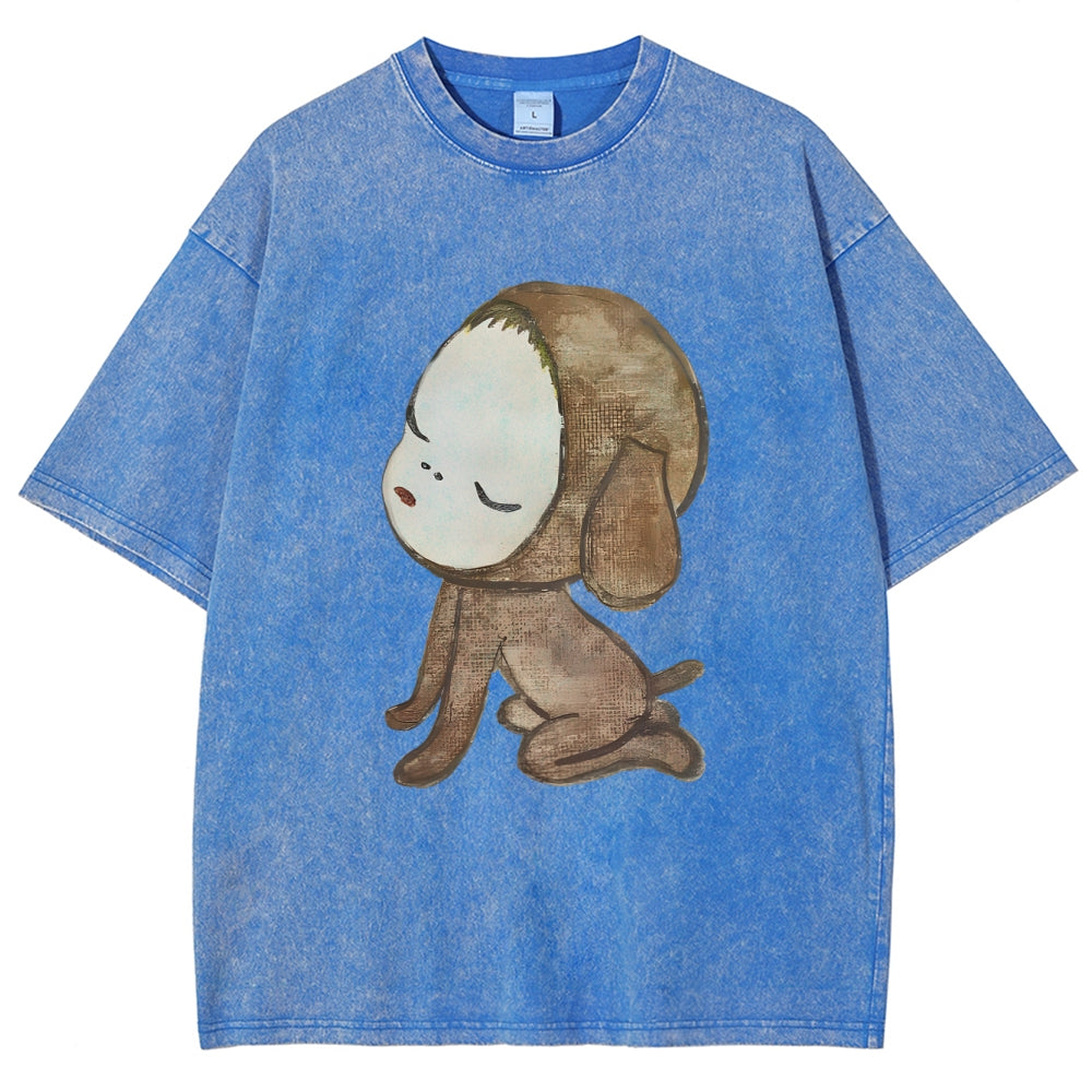 Abandoned Puppy Waiting Washed T-Shirt