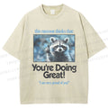 Unisex Raccoon Printed Washed Tee
