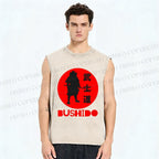 Unisex Samurai Printed Washed Tank Top