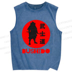 Unisex Samurai Printed Washed Tank Top