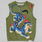 Unisex Neo Ukiyo-e Tiger Printed Tank Top