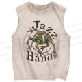 Unisex Jazz Hands Project Hail Mary Printed Washed Tank Top