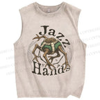 Unisex Jazz Hands Project Hail Mary Printed Washed Tank Top