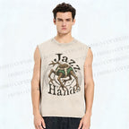 Unisex Jazz Hands Project Hail Mary Printed Washed Tank Top