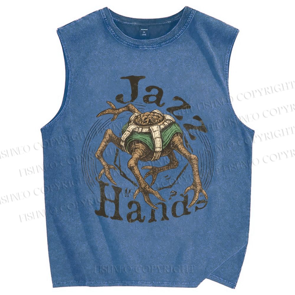 Unisex Jazz Hands Project Hail Mary Printed Washed Tank Top