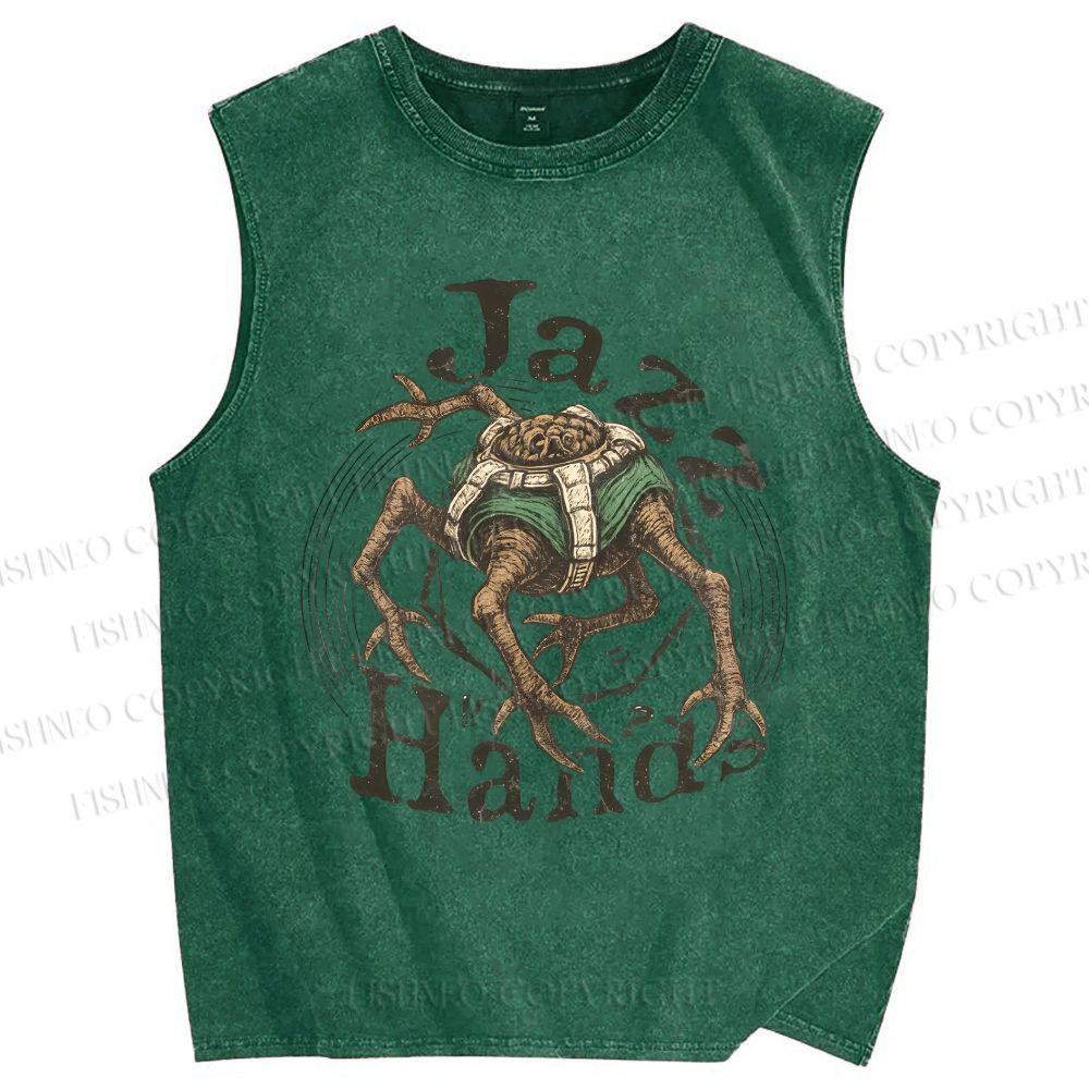 Unisex Jazz Hands Project Hail Mary Printed Washed Tank Top