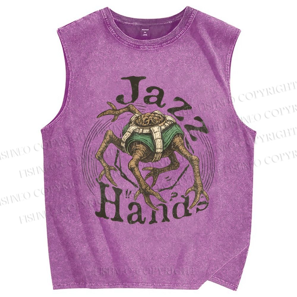 Unisex Jazz Hands Project Hail Mary Printed Washed Tank Top