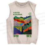Unisex Yayoi Kusama Valley Printed Washed Tank Top