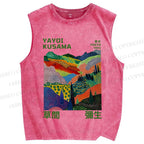 Unisex Yayoi Kusama Valley Printed Washed Tank Top