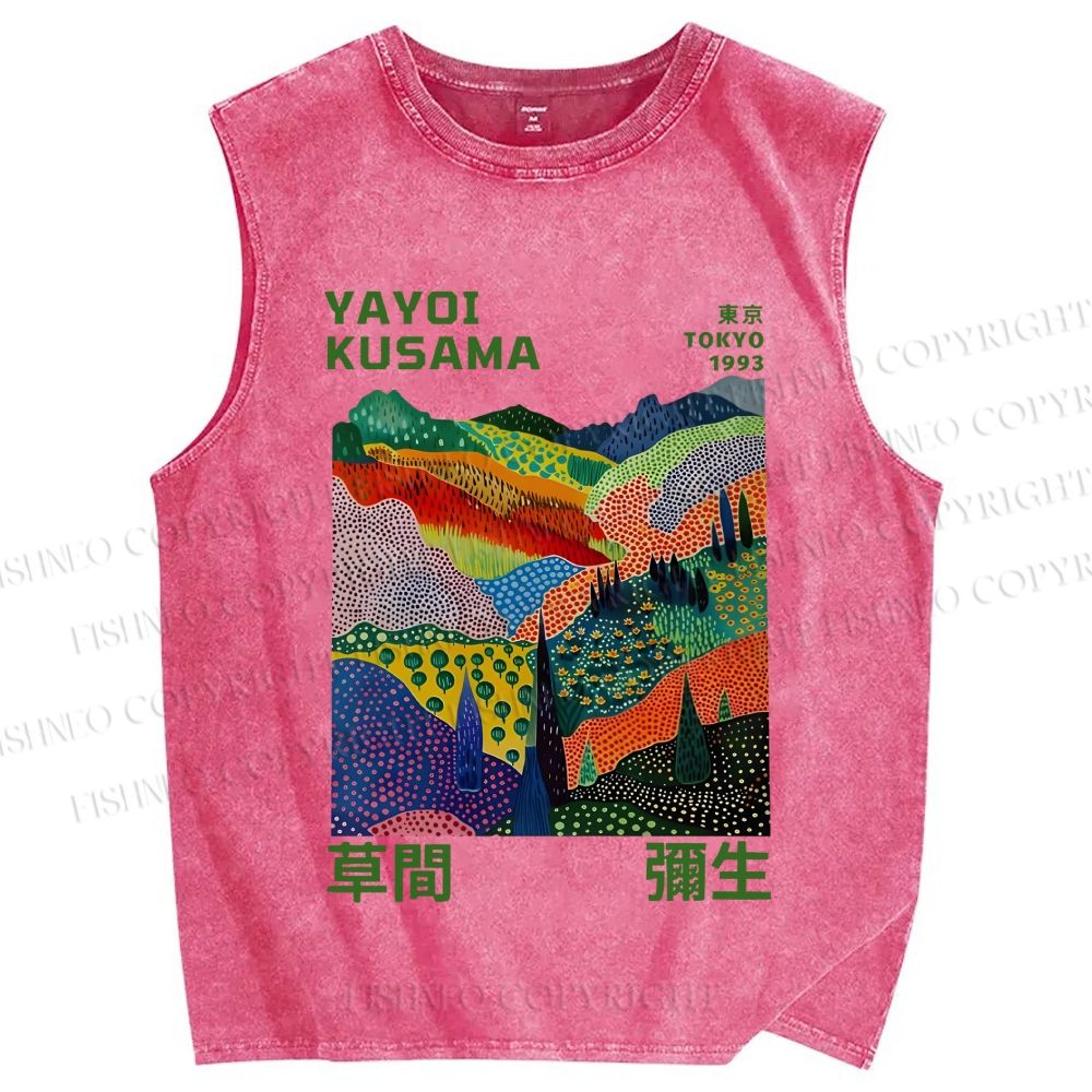 Unisex Yayoi Kusama Valley Printed Washed Tank Top