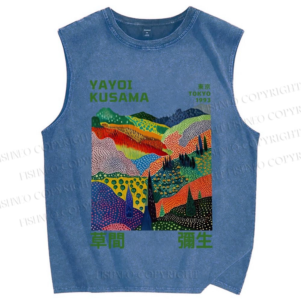 Unisex Yayoi Kusama Valley Printed Washed Tank Top