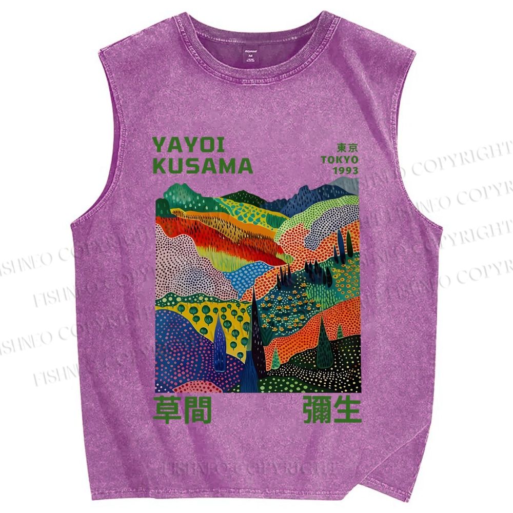 Unisex Yayoi Kusama Valley Printed Washed Tank Top