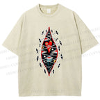 Unisex Spooky Eyes Heart Printed Washed Tee