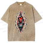 Unisex Spooky Eyes Heart Printed Washed Tee