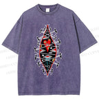 Unisex Spooky Eyes Heart Printed Washed Tee