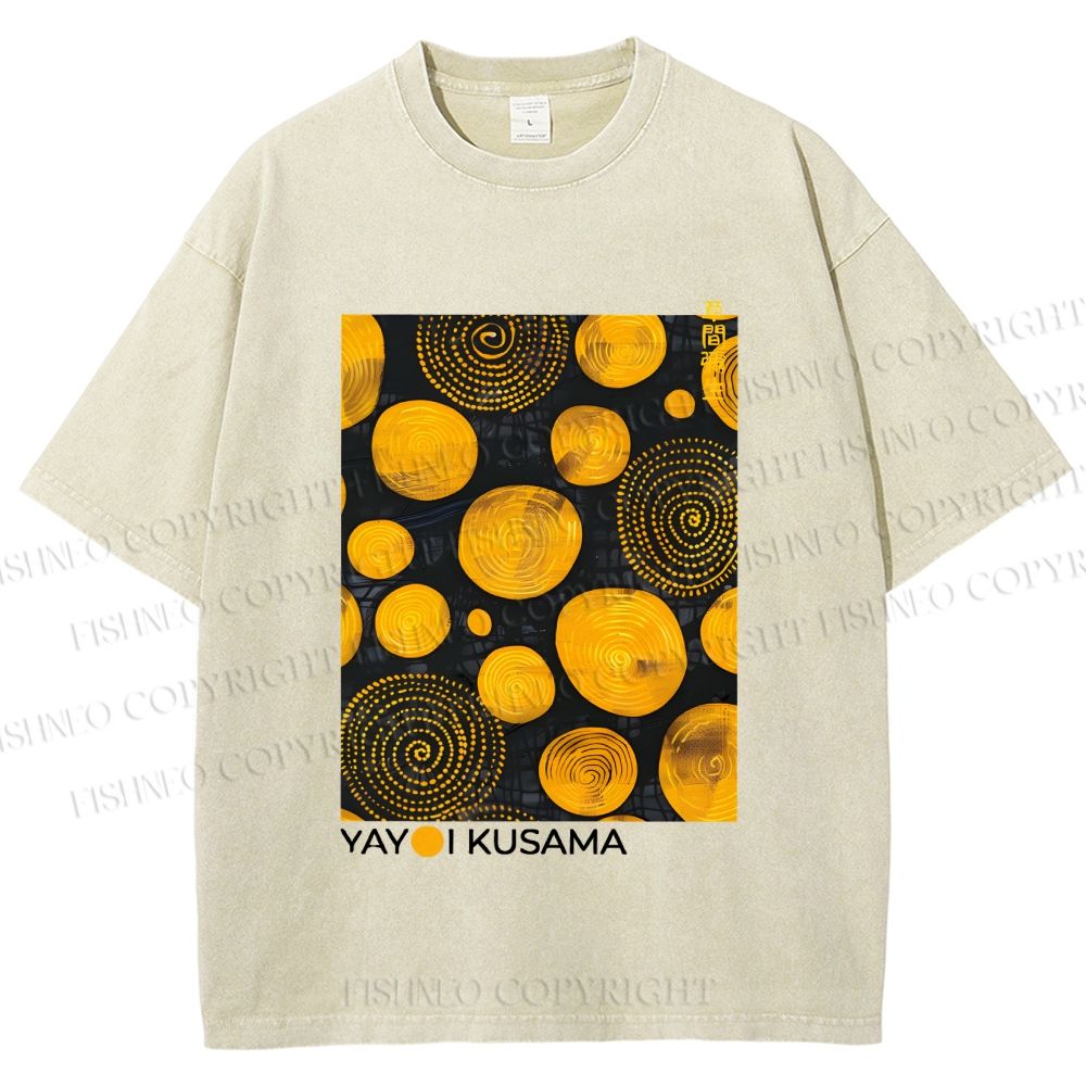 Unisex Yayoi Kusama Tree Rings Printed Washed Tee