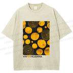Unisex Yayoi Kusama Tree Rings Printed Washed Tee