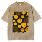 Unisex Yayoi Kusama Tree Rings Printed Washed Tee