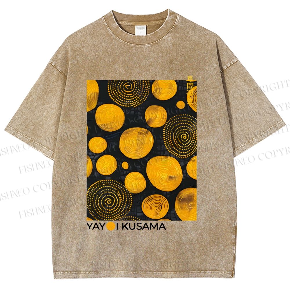 Unisex Yayoi Kusama Tree Rings Printed Washed Tee
