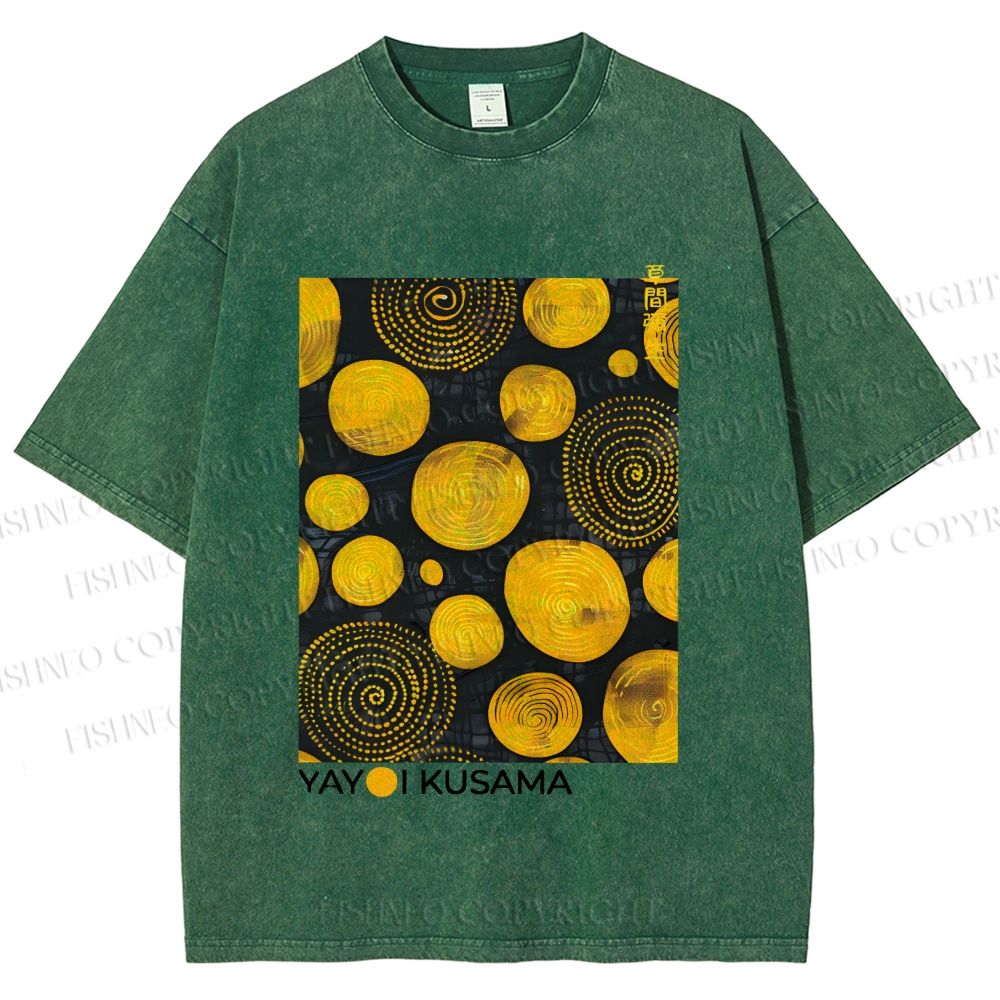 Unisex Yayoi Kusama Tree Rings Printed Washed Tee