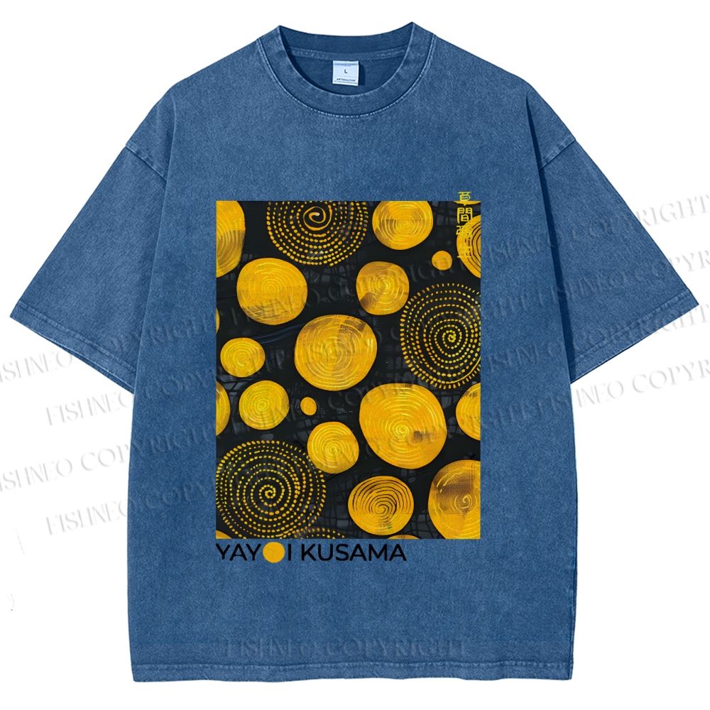 Unisex Yayoi Kusama Tree Rings Printed Washed Tee