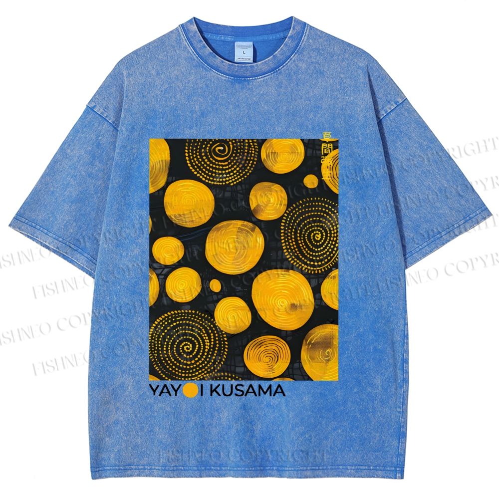 Unisex Yayoi Kusama Tree Rings Printed Washed Tee