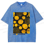 Unisex Yayoi Kusama Tree Rings Printed Washed Tee
